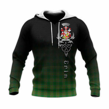 Egan Irish Clan Knitted Hoodie with Coat of Arms Erin Go Bragh Celtic Inspired Unisex Knitted Pullover Hoodie - Tartan Vibes Clothing