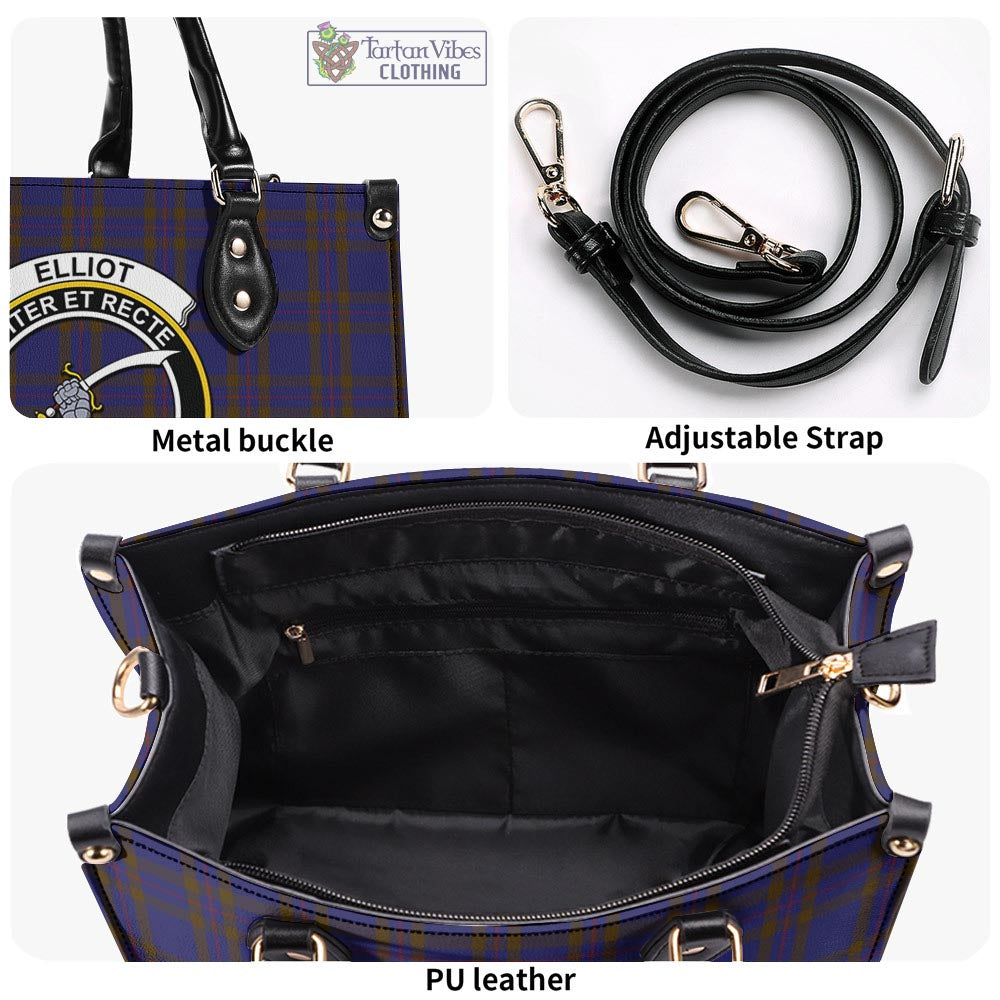 Elliot Tartan Luxury Leather Handbags with Family Crest - Tartan Vibes Clothing
