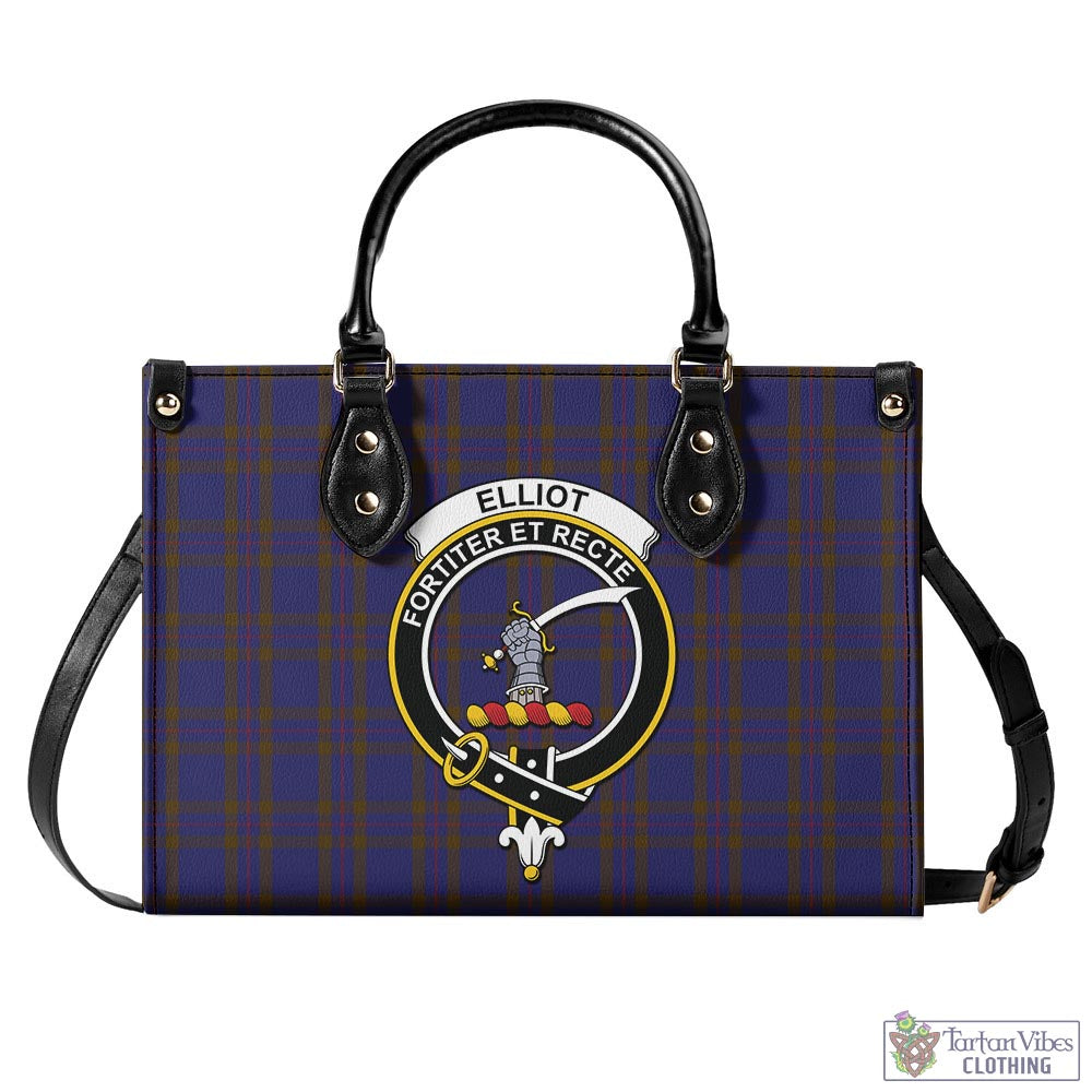 Elliot Tartan Luxury Leather Handbags with Family Crest - Tartan Vibes Clothing