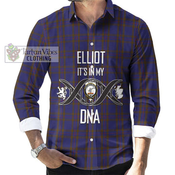 Elliot Tartan Long Sleeve Button Shirt with Family Crest DNA In Me Style