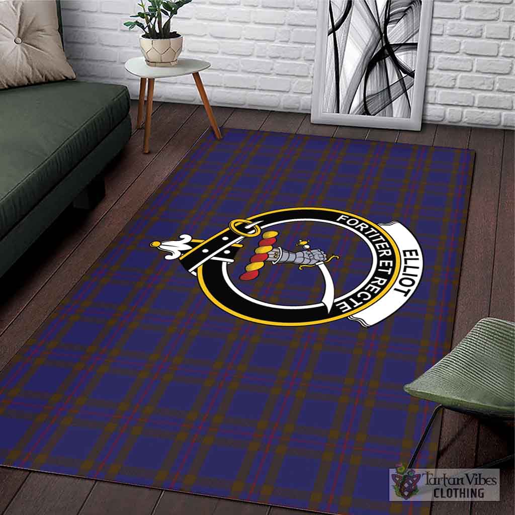 Tartan Vibes Clothing Elliot Tartan Area Rug with Family Crest