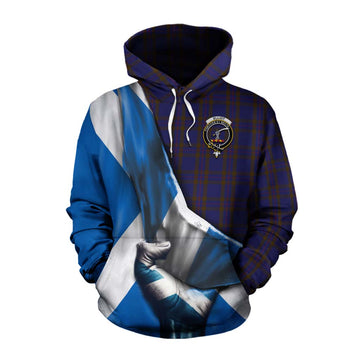 Elliot Tartan Cotton Hoodie with Family Crest Scotland Patriotic Style Pullover Hoodie XS - Tartan Vibes Clothing