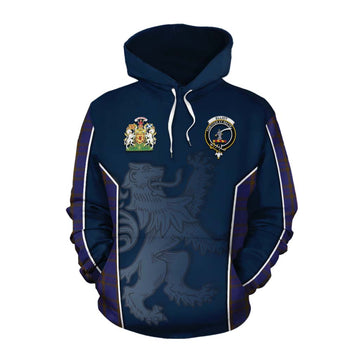 Elliot Tartan Cotton Hoodie with Family Crest and Lion Rampant Vibes Sport Style