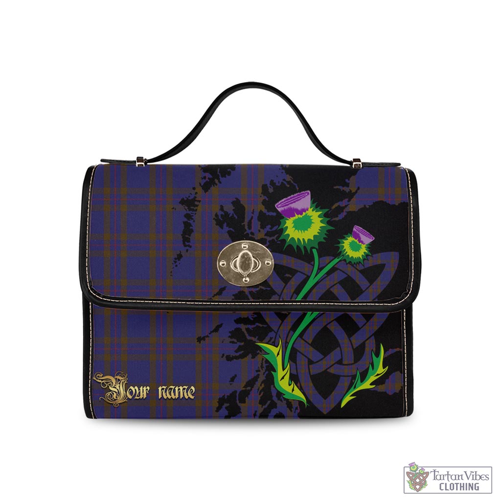 Tartan Vibes Clothing Elliot Tartan Waterproof Canvas Bag with Scotland Map and Thistle Celtic Accents