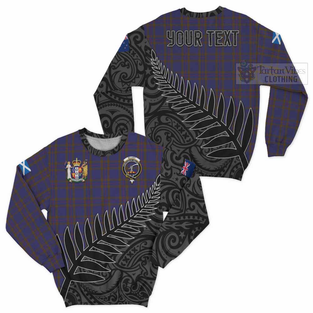 Tartan Vibes Clothing Elliot Crest Tartan Sweatshirt with New Zealand Silver Fern Half Style