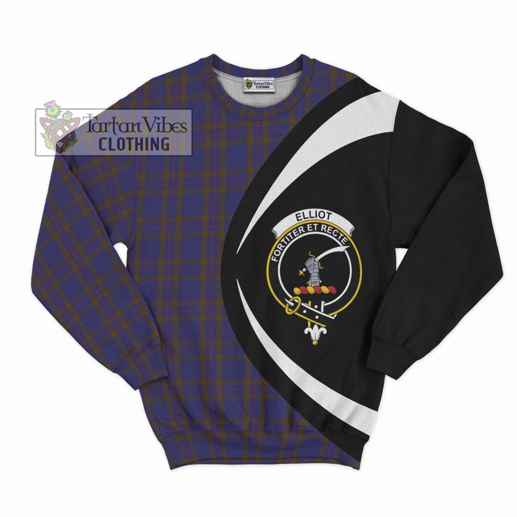 Elliot Tartan Sweatshirt with Family Crest Circle Style Unisex - Tartan Vibes Clothing