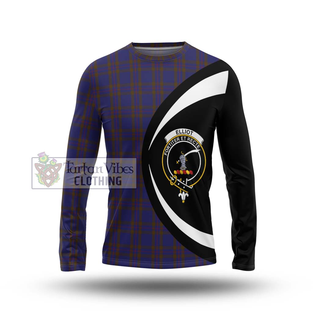 Elliot Tartan Long Sleeve T-Shirt with Family Crest Circle Style Unisex - Tartan Vibes Clothing