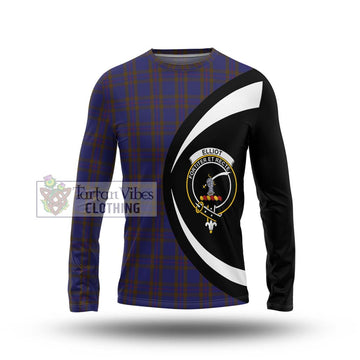 Elliot Tartan Long Sleeve T-Shirt with Family Crest Circle Style