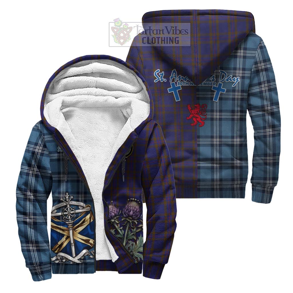 Tartan Vibes Clothing Elliot Tartan Sherpa Hoodie Happy St. Andrew's Day Half Tartan Style