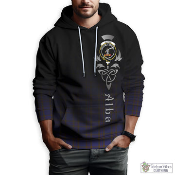 Elliot Tartan Hoodie Featuring Alba Gu Brath Family Crest Celtic Inspired