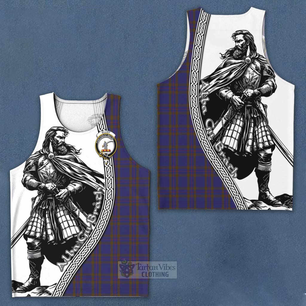 Elliot Tartan Clan Crest Men's Tank Top with Highlander Warrior Celtic Style Men - Tartan Vibes Clothing