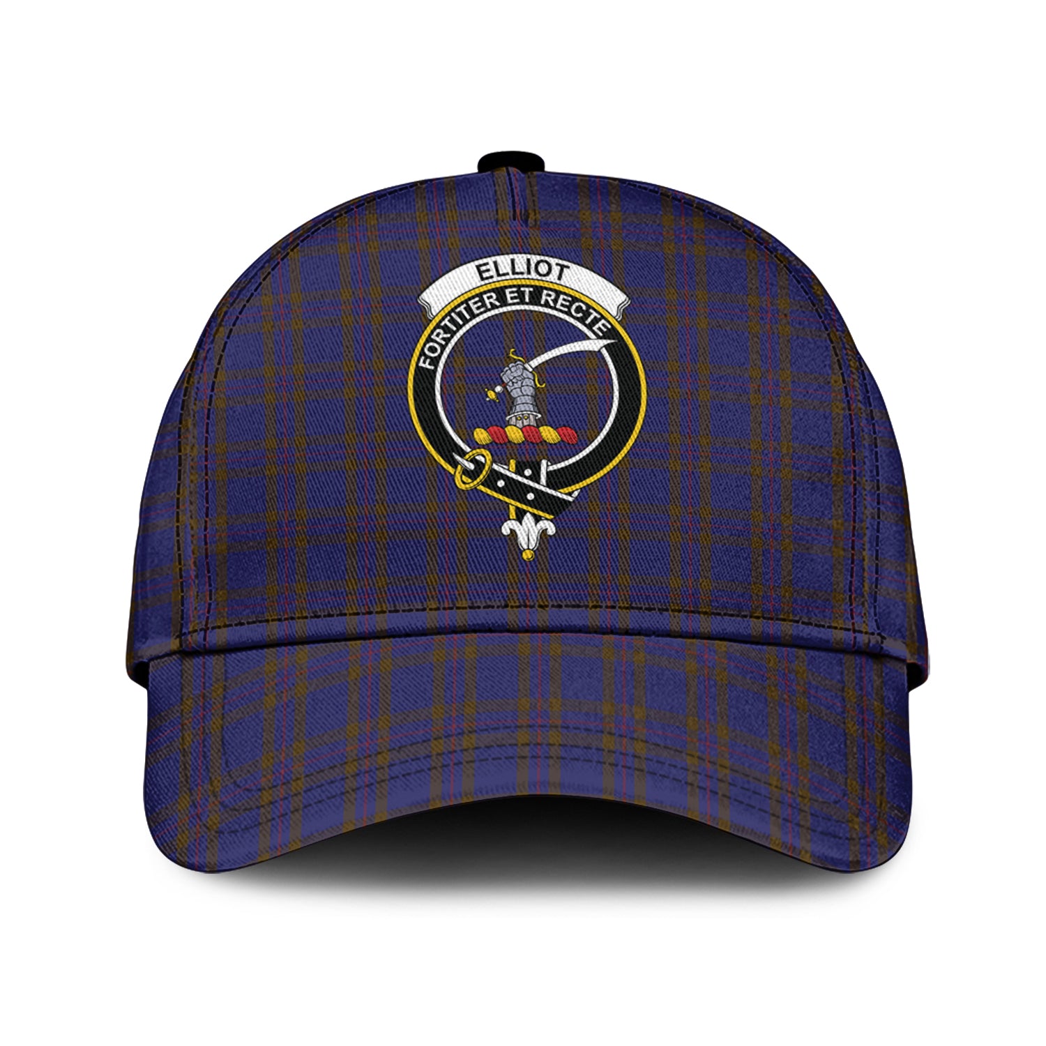 Elliot Tartan Classic Cap with Family Crest Classic Cap Universal Fit - Tartan Vibes Clothing