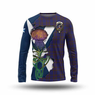 Elliot Tartan Family Crest Long Sleeve T-Shirt Scottish Thistle Celtic Inspired Unisex - Tartan Vibes Clothing