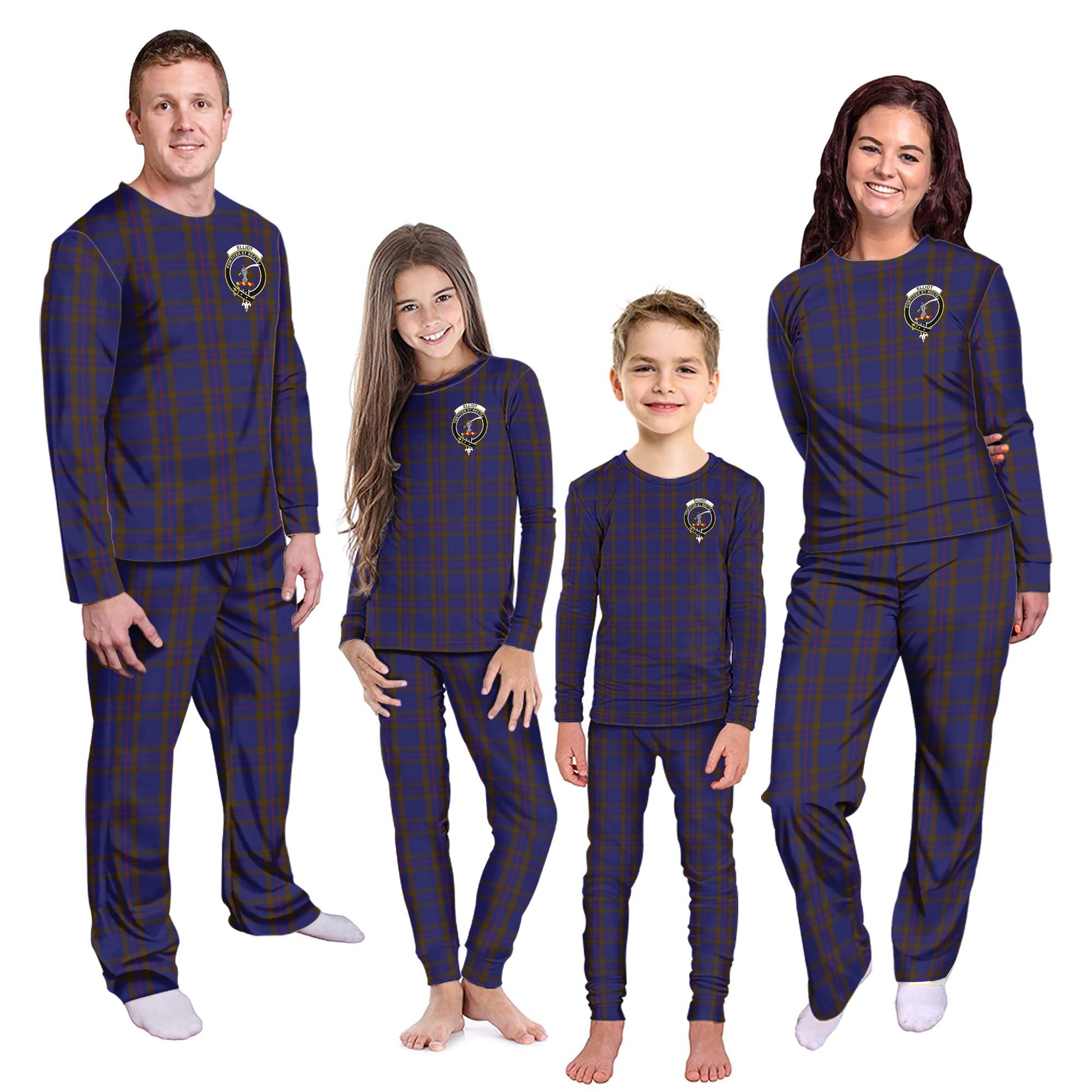 Elliot Tartan Pajamas Family Set with Family Crest Kid - Tartan Vibes Clothing