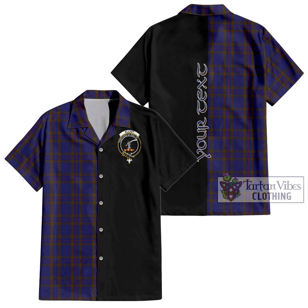 Elliot Tartan Short Sleeve Button Shirt with Family Crest and Half Of Me Style Kid - Tartanvibesclothing Shop