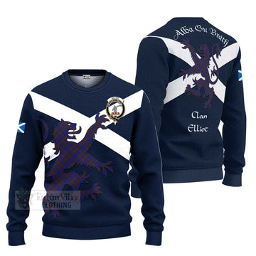 Elliot Tartan Lion Rampant Ugly Sweater Proudly Display Your Heritage with Alba Gu Brath and Clan Name