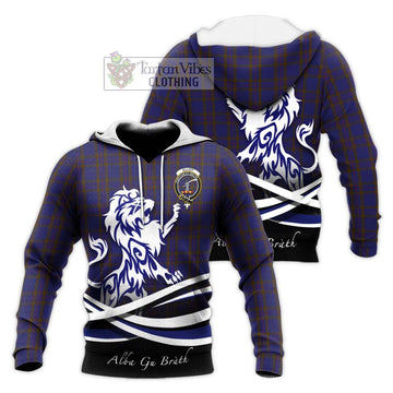 Elliot Tartan Knitted Hoodie with Alba Gu Brath Regal Lion Emblem