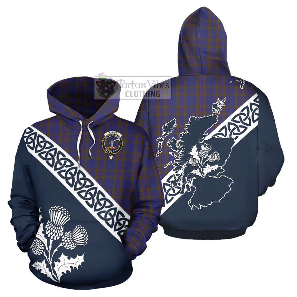 Tartan Vibes Clothing Elliot Tartan Hoodie Featuring Thistle and Scotland Map