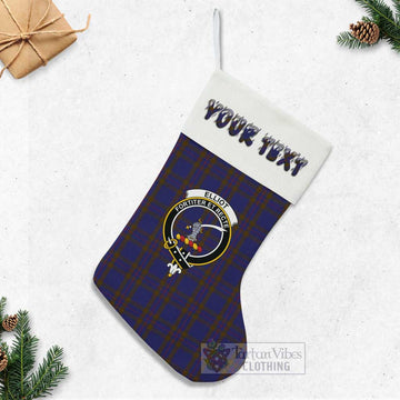 Elliot Tartan Family Crest Christmas Stocking with Personalized Text