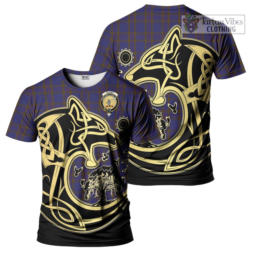 Elliot Tartan T-Shirt with Family Crest Celtic Wolf Style Kid's Shirt - Tartan Vibes Clothing