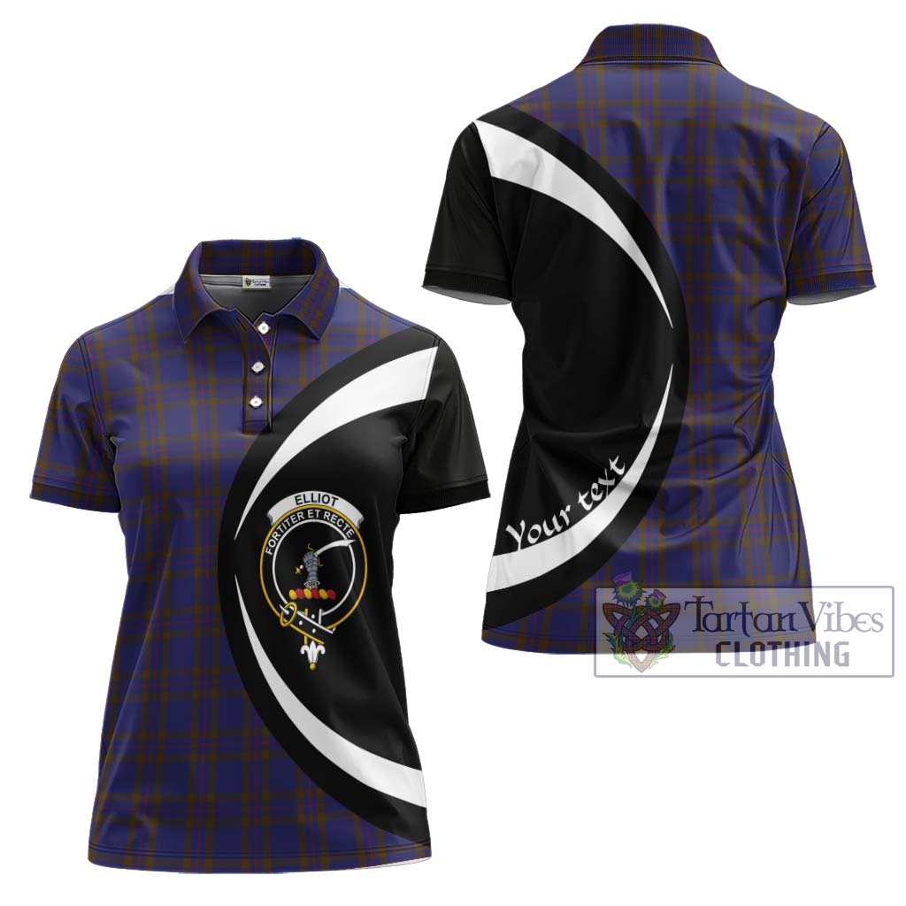 Elliot Tartan Women's Polo Shirt with Family Crest Circle Style Women - Tartan Vibes Clothing