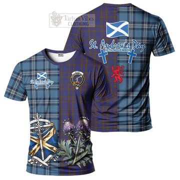 Elliot Tartan T-Shirt Happy St. Andrew's Day Half Tartan Style