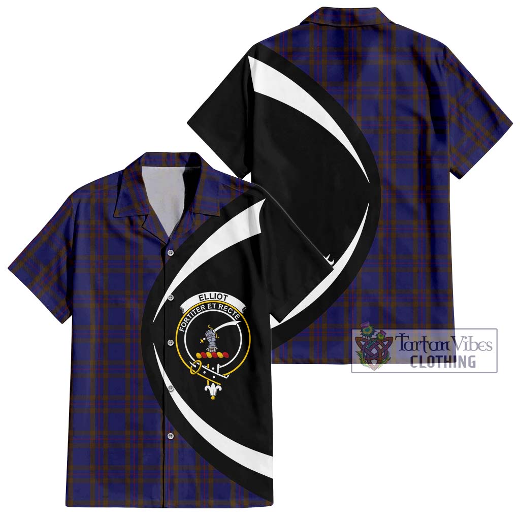 Elliot Tartan Short Sleeve Button Up with Family Crest Circle Style Kid - Tartan Vibes Clothing