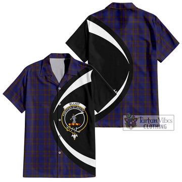 Elliot Tartan Short Sleeve Button Up with Family Crest Circle Style