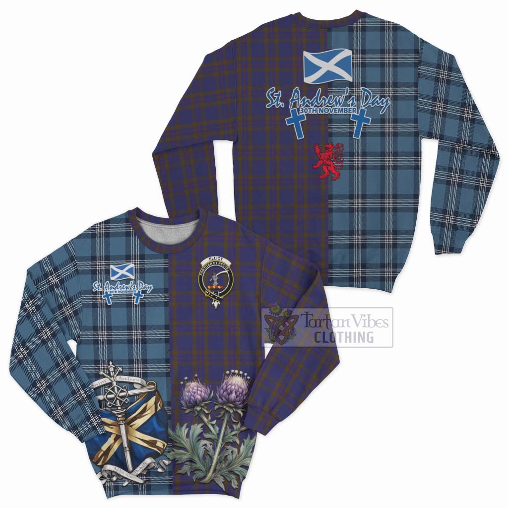 Tartan Vibes Clothing Elliot Tartan Sweatshirt Happy St. Andrew's Day Half Tartan Style