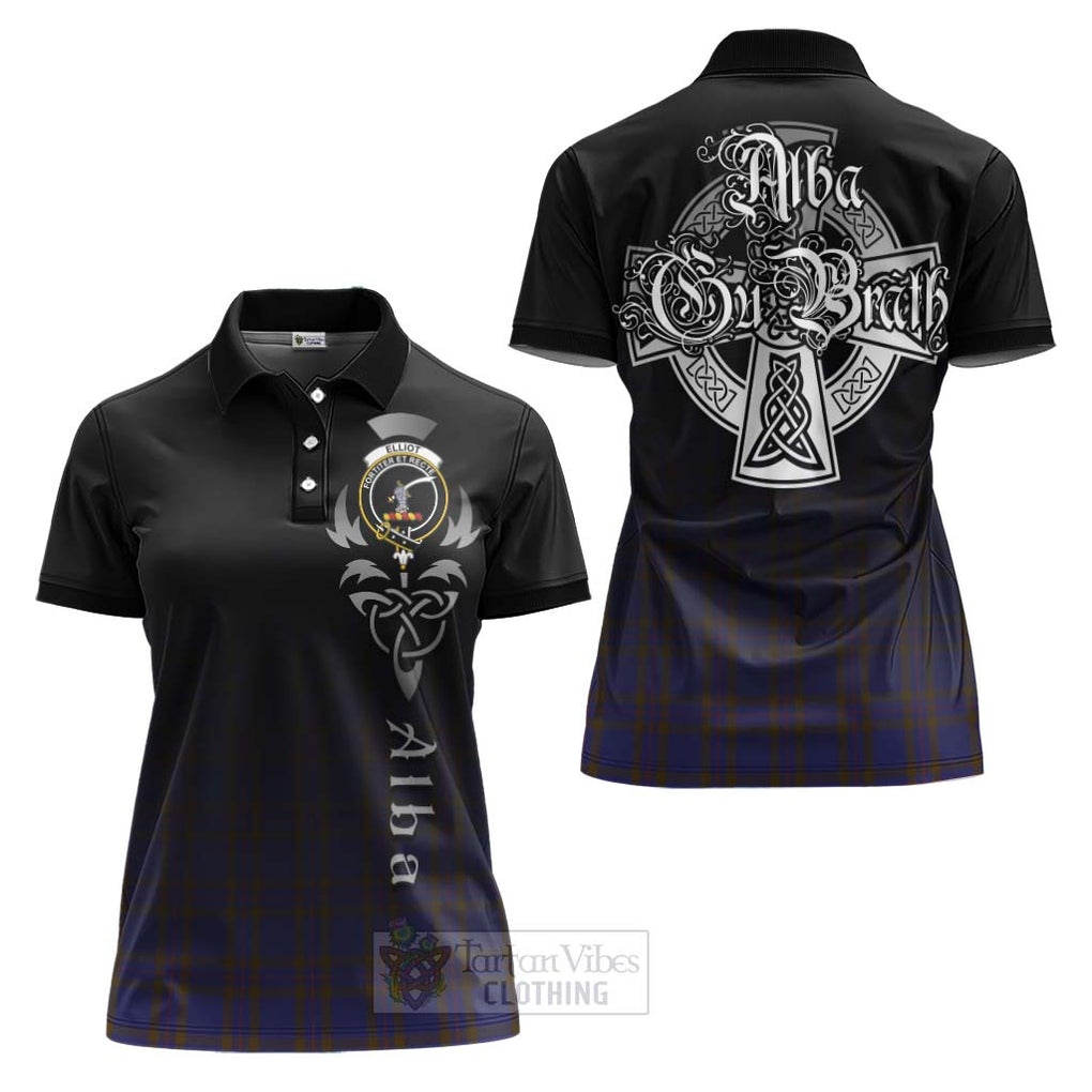 Tartan Vibes Clothing Elliot Tartan Women's Polo Shirt Featuring Alba Gu Brath Family Crest Celtic Inspired