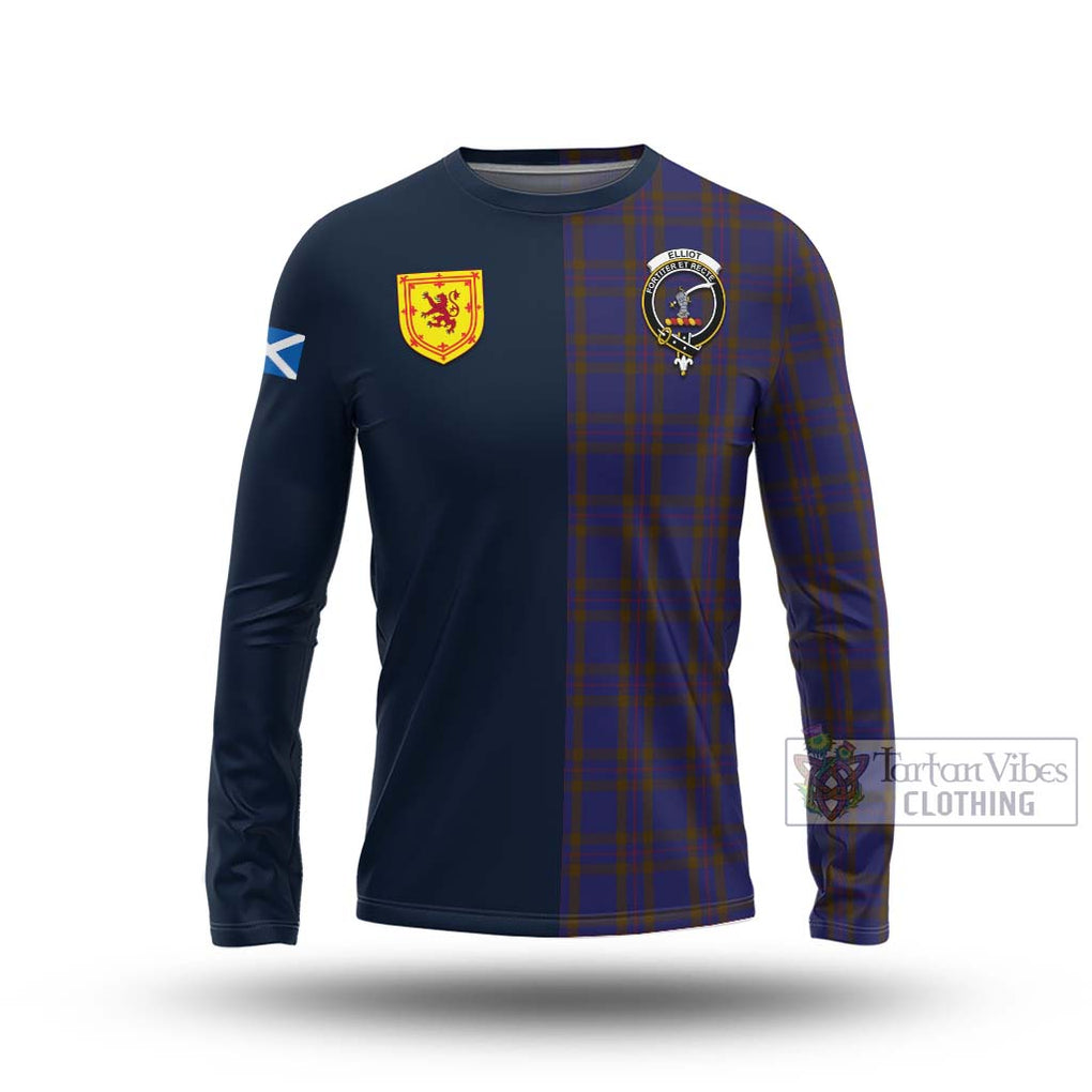 Tartan Vibes Clothing Elliot Tartan Long Sleeve T-Shirt with Scottish Lion Royal Arm Half Style