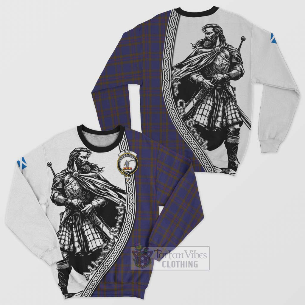 Tartan Vibes Clothing Elliot Tartan Clan Crest Sweatshirt with Highlander Warrior Celtic Style