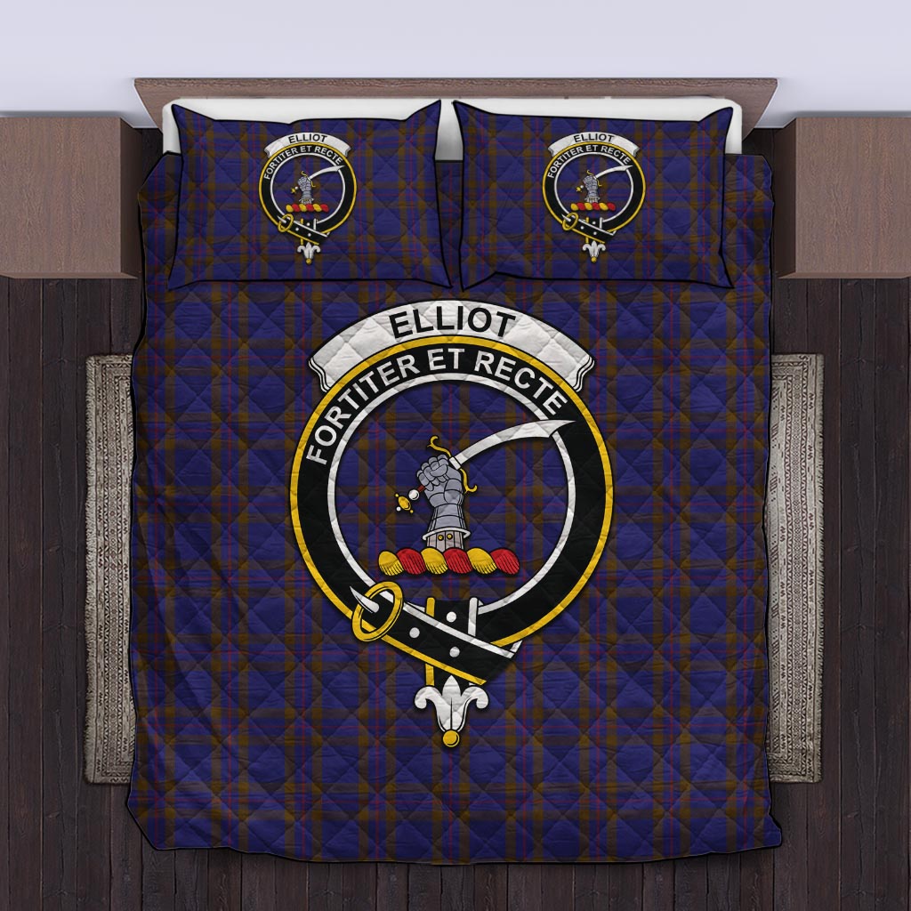 Elliot Tartan Quilt Bed Set with Family Crest Twin - Tartan Vibes Clothing