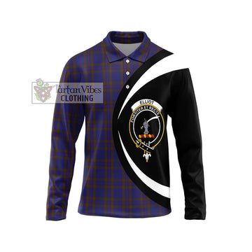 Elliot Tartan Long Sleeve Polo Shirt with Family Crest Circle Style