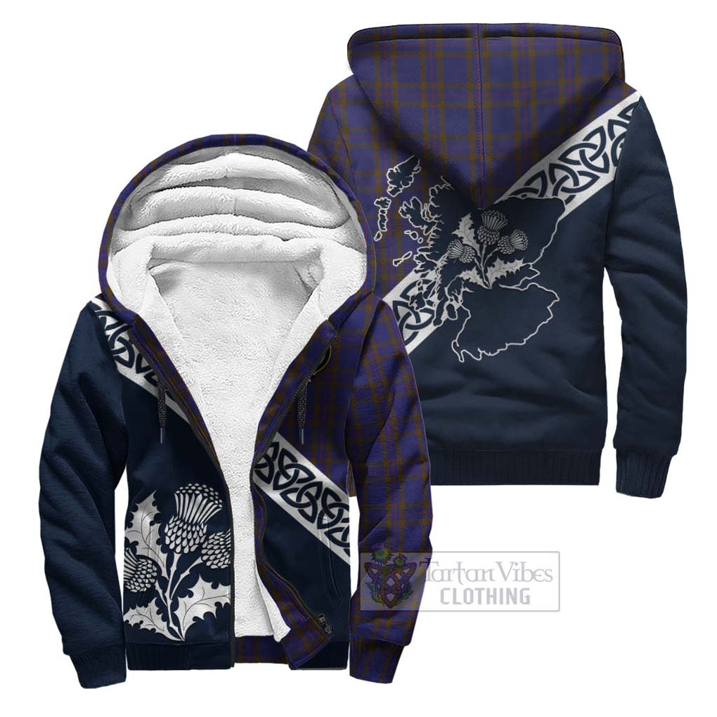 Tartan Vibes Clothing Elliot Tartan Sherpa Hoodie Featuring Thistle and Scotland Map