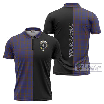 Elliot Tartan Zipper Polo Shirt with Family Crest and Half Of Me Style