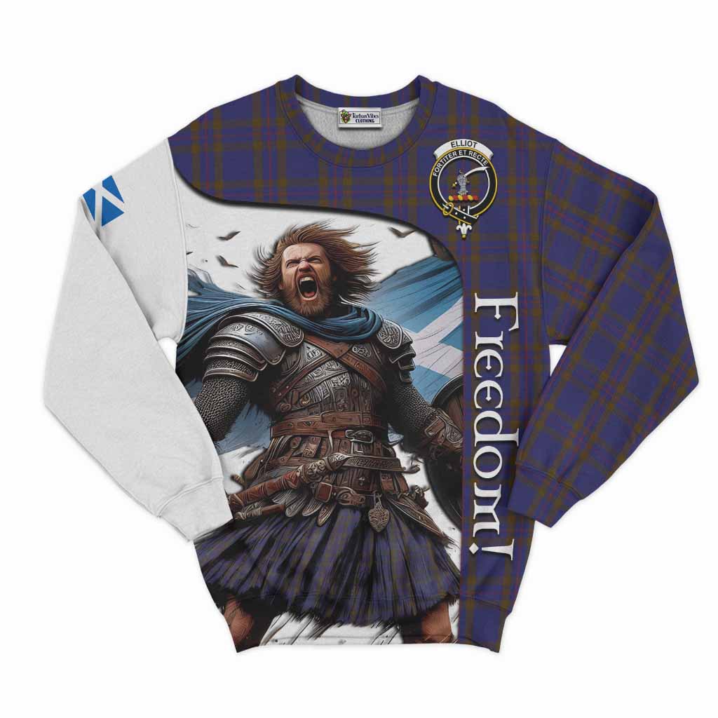 Tartan Vibes Clothing Elliot Crest Tartan Sweatshirt Inspired by the Freedom of Scottish Warrior