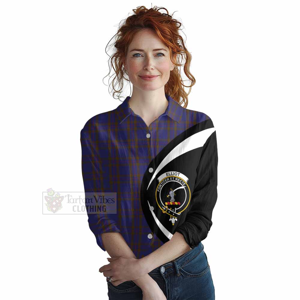 Tartan Vibes Clothing Elliot Tartan Women's Casual Shirt with Family Crest Circle Style