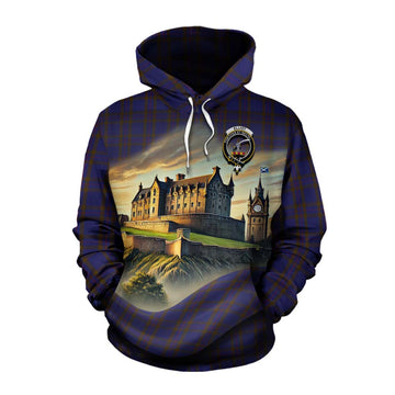 Elliot Tartan Family Crest Cotton Hoodie with Scottish Ancient Castle Style Pullover Hoodie XS - Tartan Vibes Clothing