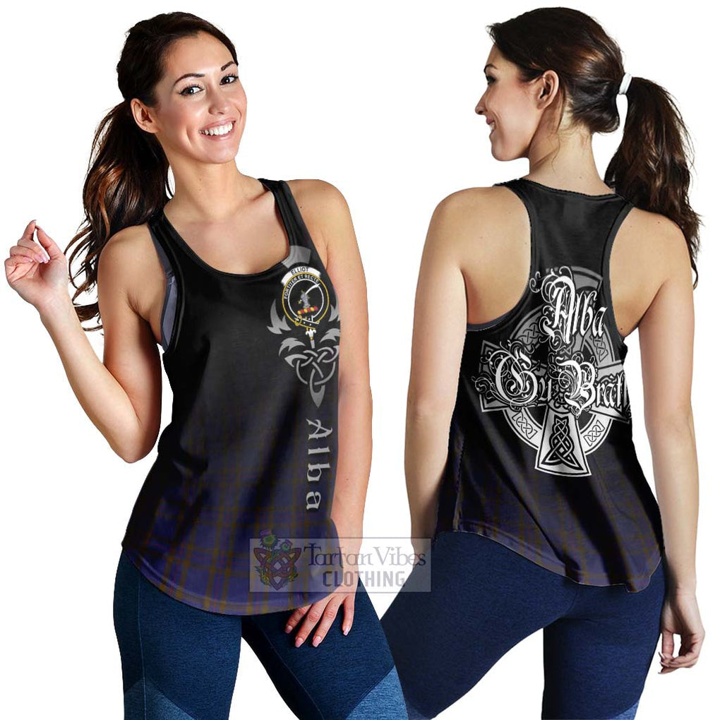 Tartan Vibes Clothing Elliot Tartan Women's Racerback Tanks Featuring Alba Gu Brath Family Crest Celtic Inspired