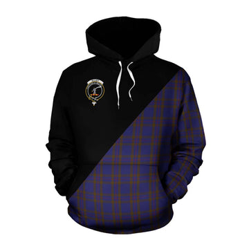 Elliot Tartan Cotton Hoodie with Family Crest and Military Logo Style