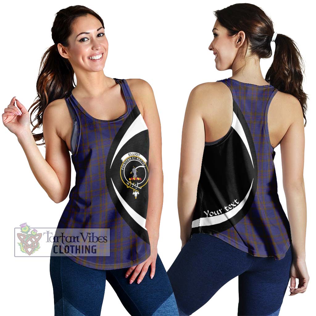 Elliot Tartan Women's Racerback Tanks with Family Crest Circle Style 4XL - Tartan Vibes Clothing