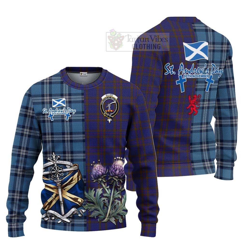 Tartan Vibes Clothing Elliot Tartan Knitted Sweater Happy St. Andrew's Day Half Tartan Style