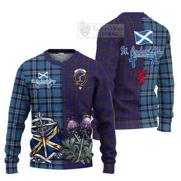 Elliot Tartan Knitted Sweater Happy St. Andrew's Day Half Tartan Style