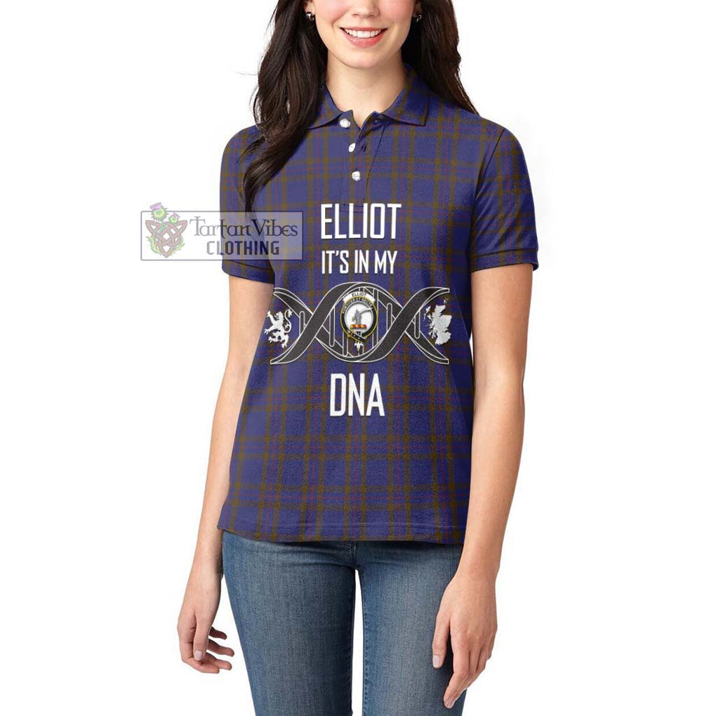 Elliot Tartan Women's Polo Shirt with Family Crest DNA In Me Style Women - Tartanvibesclothing Shop