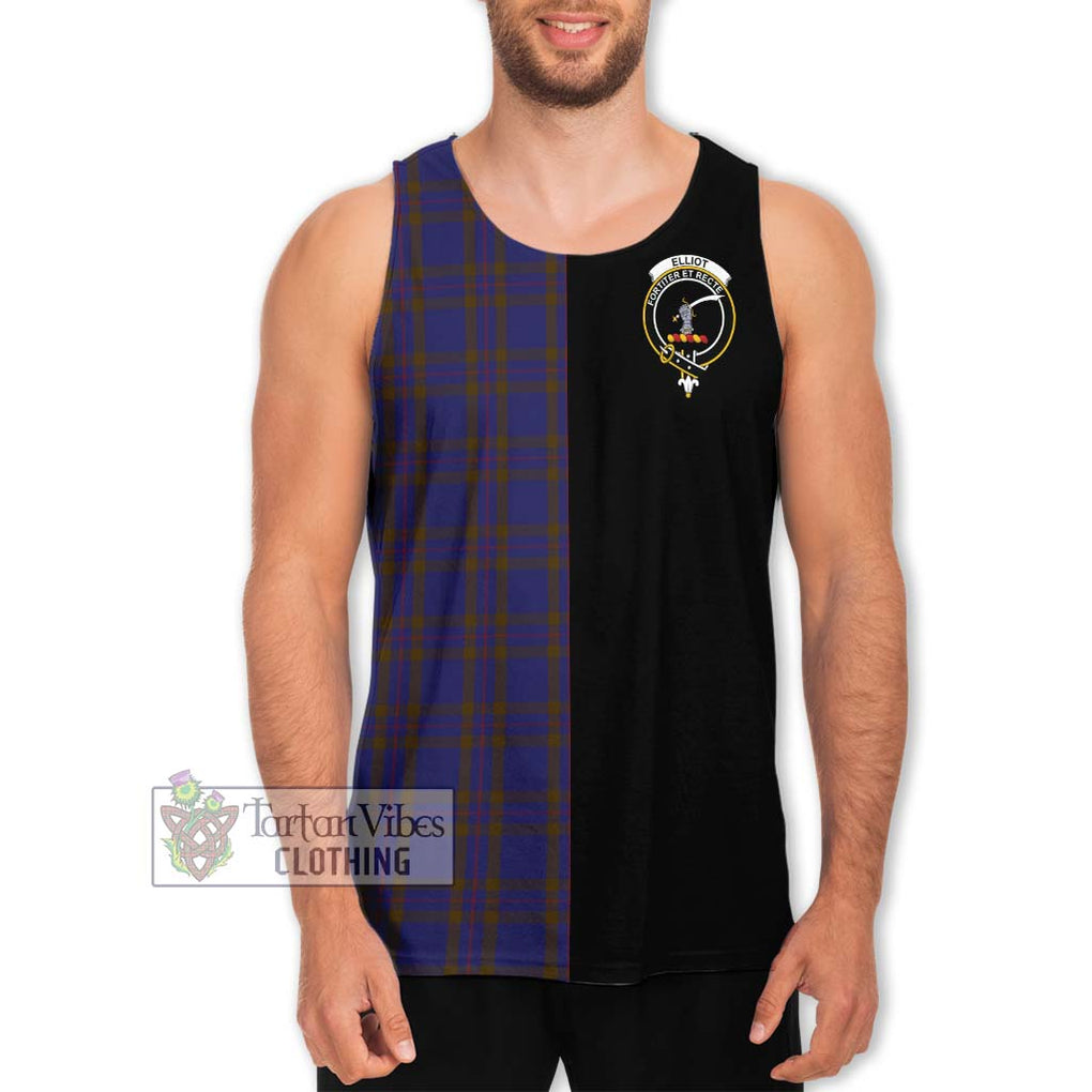 Elliot Tartan Men's Tank Top with Family Crest and Half Of Me Style Men - Tartanvibesclothing Shop