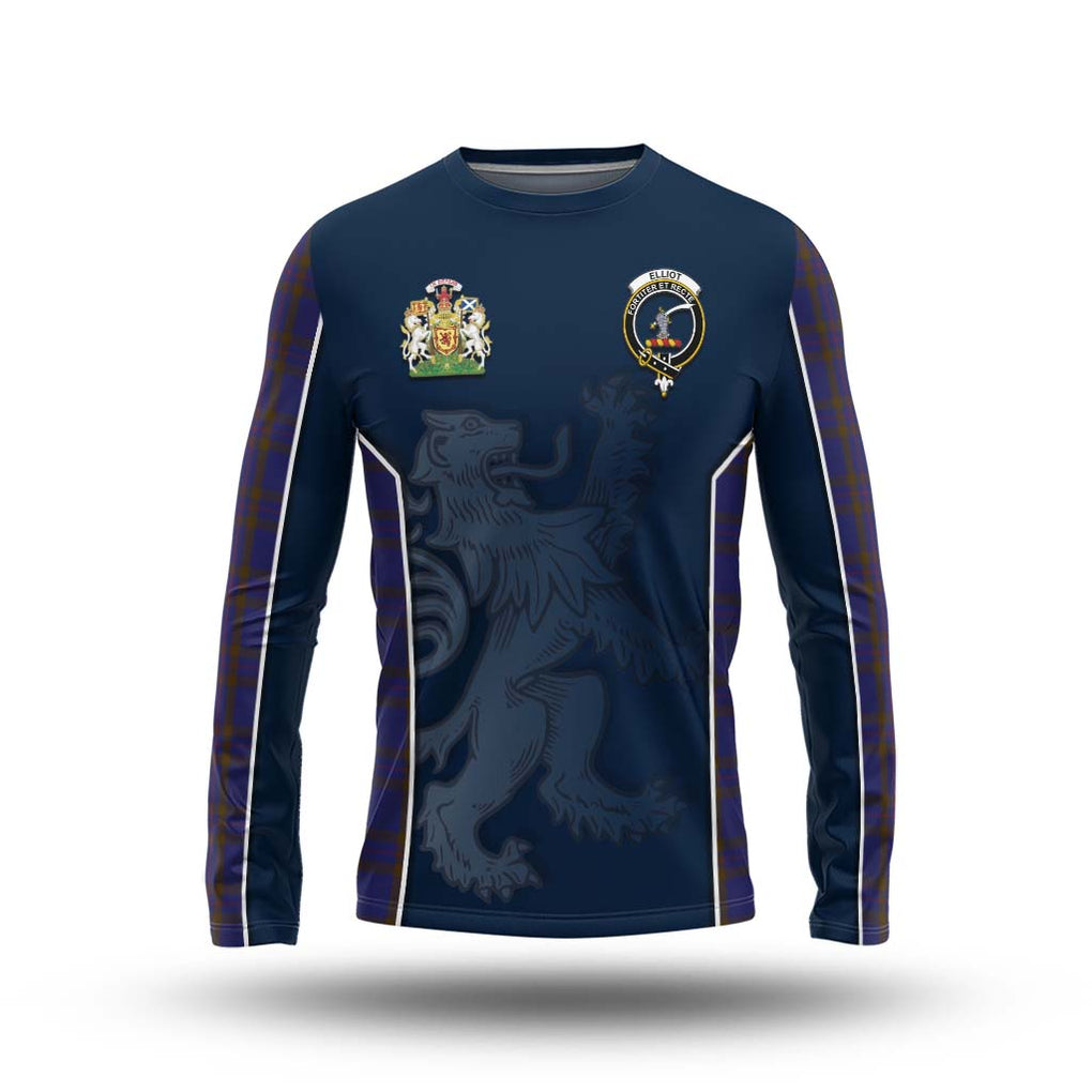 Elliot Tartan Long Sleeve T-Shirt with Family Crest and Lion Rampant Vibes Sport Style Unisex - Tartan Vibes Clothing