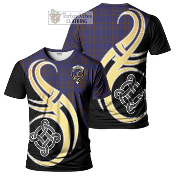 Elliot Tartan T-Shirt with Family Crest and Celtic Symbol Style