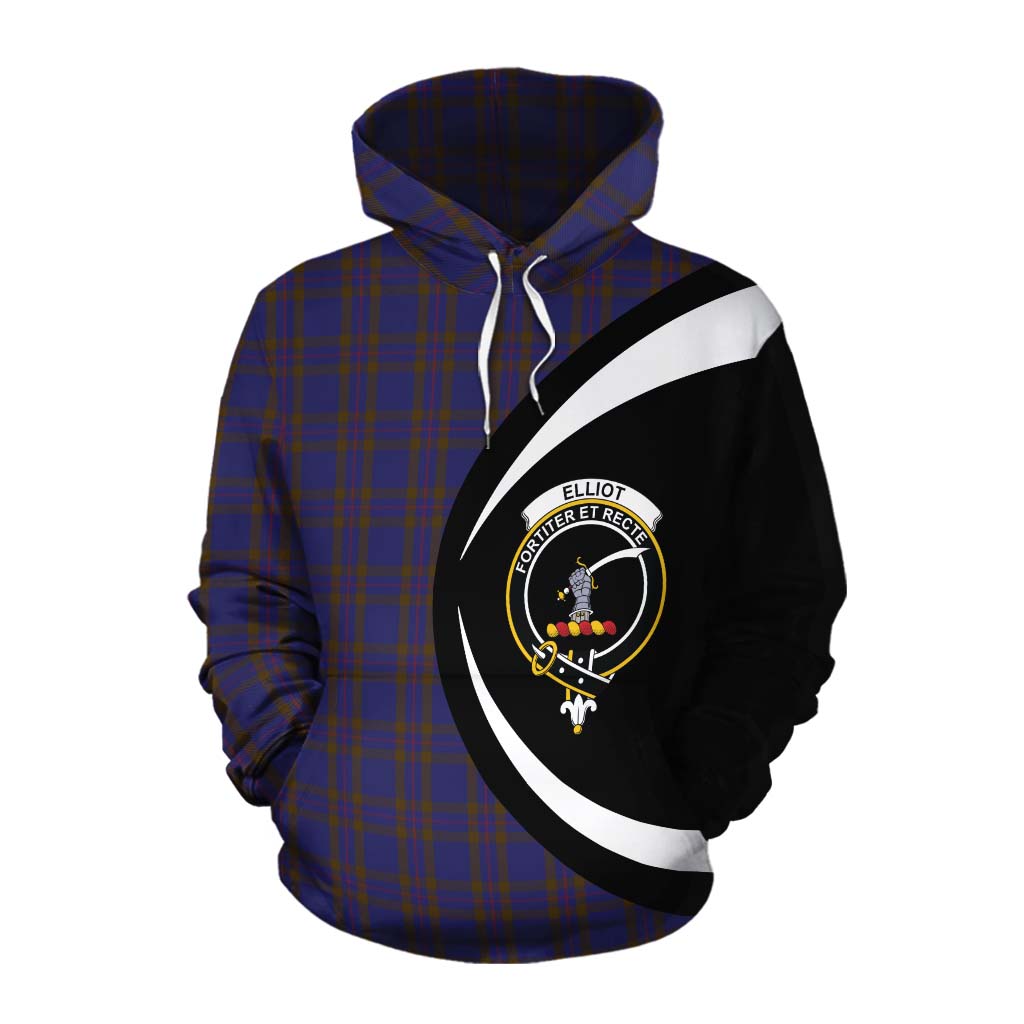 Tartan Vibes Clothing Elliot Tartan Cotton Hoodie with Family Crest Circle Style