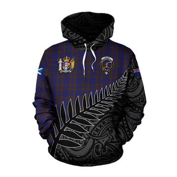 Elliot Crest Tartan Cotton Hoodie with New Zealand Silver Fern Half Style